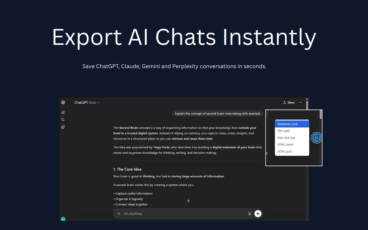 ExportChat Chrome Extension